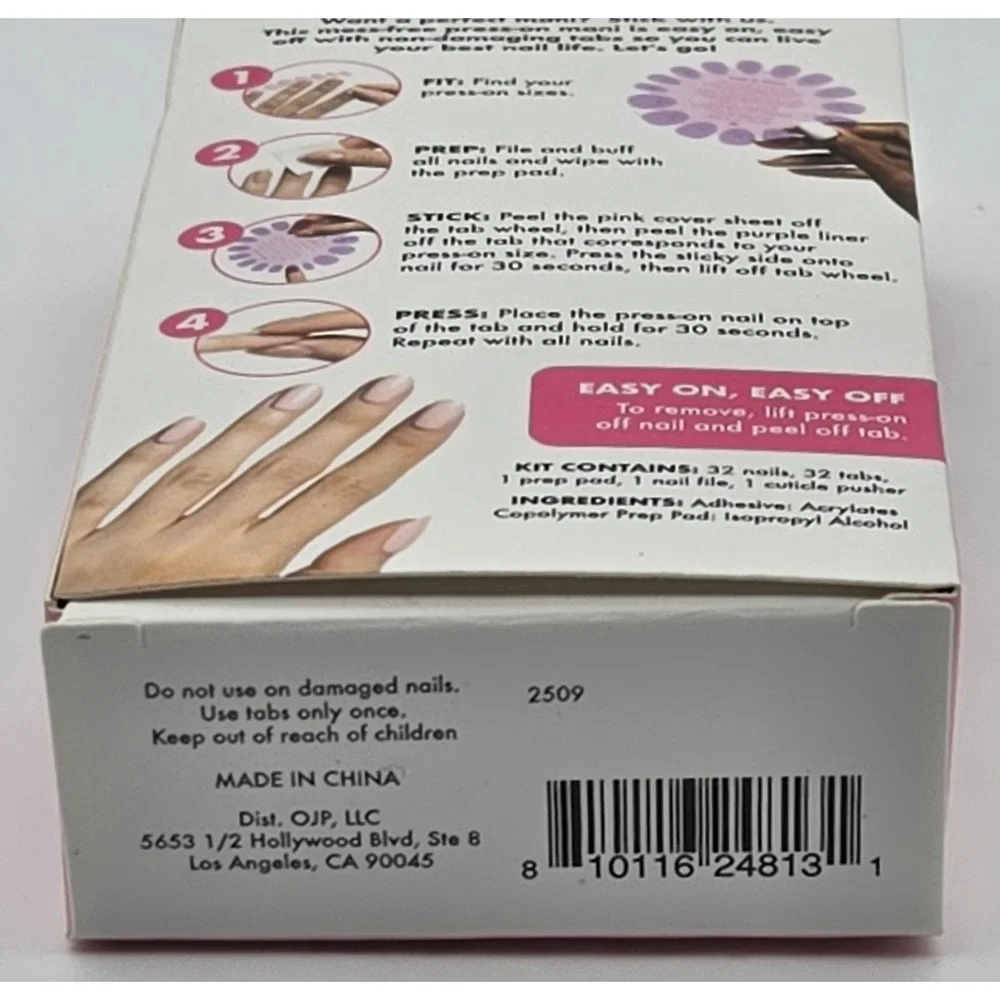 Olive & June Press‎ on Nails The Super Stick Mani Medium | Dainty Bows | NEW